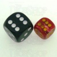 Chessex Vortex Red & Yellow 12mm D6 Spot Dice - Discontinued