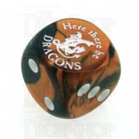 Chessex Gemini Black & Copper Here There Be Dragons D6 Spot Dice