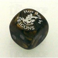 Chessex Leaf Black Gold Here There Be Dragons D6 Spot Dice