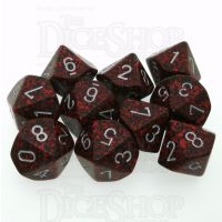 Chessex Speckled Silver Volcano 10 x D10 Dice Set