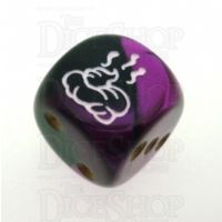 Chessex Gemini Black & Purple SHIT Logo D6 Spot Dice
