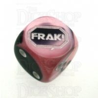 Chessex Gemini Black & Pink FRAK! Logo D6 Spot Dice
