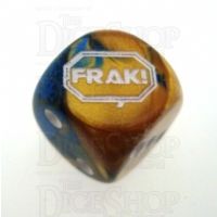 Chessex Gemini Blue & Gold FRAK! Logo D6 Spot Dice
