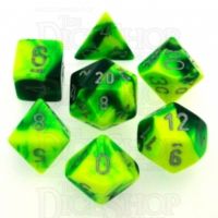 Chessex Gemini Green & Yellow 7 Dice Polyset