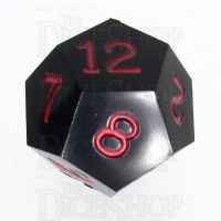 GameScience Opaque Coal Black & Red Ink D12 Dice