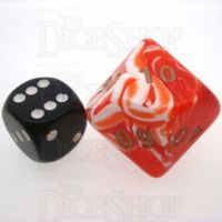 D&G Marble Red & White JUMBO 34mm Percentile Dice