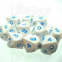GameScience Opaque Seashell & Blue Ink 10 x D10 Dice Set