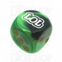 Chessex Gemini Black & Green LOL Logo D6 Spot Dice
