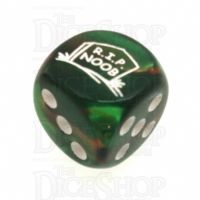 Chessex Gemini Copper & Green RIP NOOB Logo D6 Spot Dice