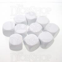 D&G Opaque Blank White 16mm 10 x D6 Dice Set
