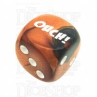 Chessex Gemini Black & Copper OUCH! Logo D6 Spot Dice
