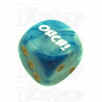 Chessex Phantom Teal OUCH! Logo D6 Spot Dice