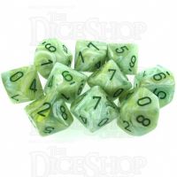 Chessex Marble Green 10 x D10 Dice Set
