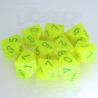 Chessex Vortex Electric Yellow & Green 10 x D10 Dice Set