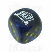 Chessex Scarab Royal Blue RIP Logo D6 Spot Dice