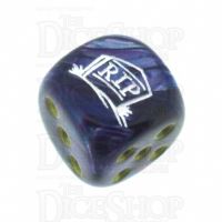 Chessex Lustrous Purple RIP Logo D6 Spot Dice