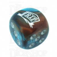 Chessex Gemini Copper & Teal RIP Logo D6 Spot Dice