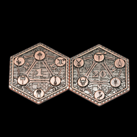 TDSO Metal Crit &amp; Miss Character Class Copper D2 Dice Coin