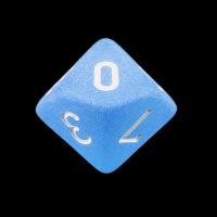 Chessex Frosted Caribbean Blue & White D10 Dice