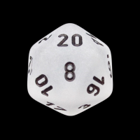 Chessex Frosted Clear & Black D20 Dice