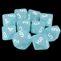 Chessex Frosted Teal & White 10 x D10 Dice Set