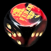 Chessex Gemini Black & Red FUBAR Logo D6 Spot Dice