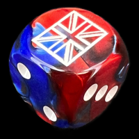 Chessex Gemini Blue & Red WWII Britain Logo D6 Spot Dice