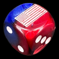 Chessex Gemini Blue & Red WW2 USA Flag Logo D6 Spot Dice