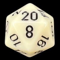 Chessex Opaque Ivory & Black D20 Dice