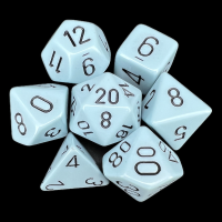 Chessex Opaque Pastel  Blue & Black 7 Dice Polyset PREORDER DESPATCH 1st MAY