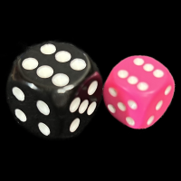 Chessex Opaque Pink & White 12mm D6 Spot Dice