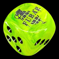 Chessex Vortex Bright Green FUBAR Logo D6 Spot Dice