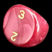 D&G Pearl Red & Gold D3 Dice