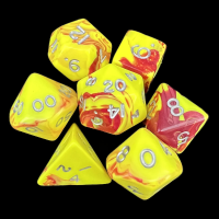 D&G Toxic Ooze Yellow & Red 7 Dice Polyset