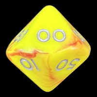 D&G Toxic Ooze Yellow & Red Percentile Dice