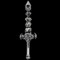 TDSO Miniature Metal Dice Sword Pendant - Silver