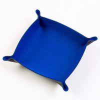 Folding Merino Dice Tray - Blue
