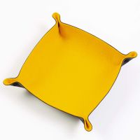 Folding Merino Dice Tray - Gold