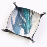 Folding Dice Tray - Dragon - Azure