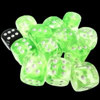 Role 4 Initiative Diffusion Slime Green & White 12 x D6 18mm Dice Set