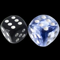 Role 4 Initiative Diffusion Blue Ink & White 18mm D6 Spot Dice