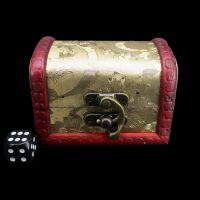 Wooden Dice Chest With Gold Leaf Design