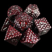TDSO Metal Black & Red Dragon Scale 7 Dice Polyset