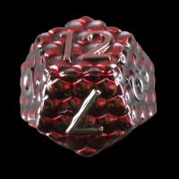 TDSO Metal Black & Red Dragon Scale D12 Dice