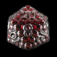 TDSO Metal Black & Red Dragon Scale D20 Dice