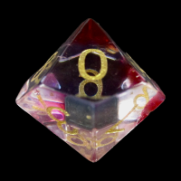 TDSO Tri Colour Glass Red Blue & Clear with Engraved Numbers Precious Gem D10 Dice TEST PRODUCTION