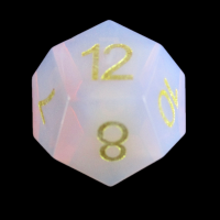 TDSO Opalite Pink with Engraved Numbers Precious Gem D12 Dice TEST PRODUCTION