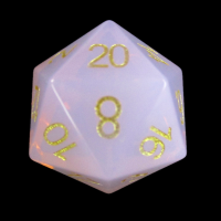 TDSO Opalite Pink with Engraved Numbers Precious Gem D20 Dice TEST PRODUCTION