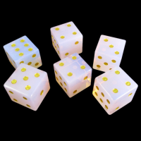 TDSO Opalite Pink with Engraved Numbers Precious Gem 6 x D6 Dice Set TEST PRODUCTION