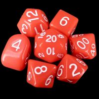 Role 4 Initiative Opaque Red & White 7 Dice Polyset with Arch D4